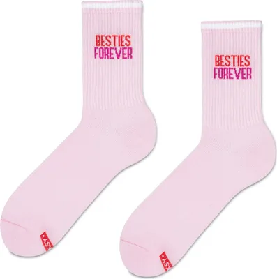 Produktbild von ZOOKSY - Socken für Valentinstag (36-40) I Liebe Bunte Baumwolle Socken I Uni-Socken für Erwachsene I Valentinstag Geschenk für Sie I Lustige Socken mit Motiv - Besties Forever