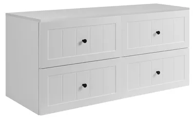 Image de Ensemble de meubles de salle de bains, blanc, 120 (2 x 60) x 46 x 58 cm, 3 couleurs de poignées incluses
