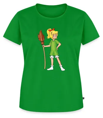 Produktbild von Spreadshirt Bibi Blocksberg Mit Ihrem Besen Kartoffelbrei Frauen Premium T-Shirt, 5XL, Grün