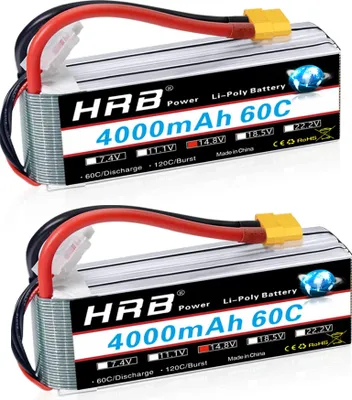Immagine prodotto di Batteria LiPo, 14,8V 4000mAh, velocità di scarica 60C, 4S 4000mah XT60 2PC