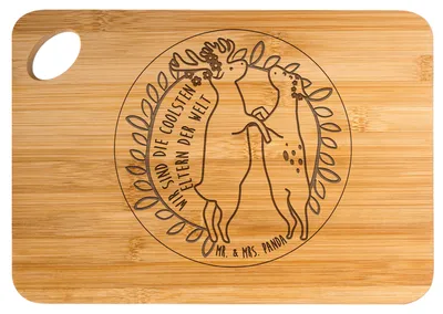 Produktbild von Mr. & Mrs. Panda holzschneidebrett Hirsch Eltern - Transparent - Geschenk, Muttertag, Küchenbrett, Hackbrett, Weihnachten, Frühstücksbrett, Vatertag, Holzbrettchen, Brett