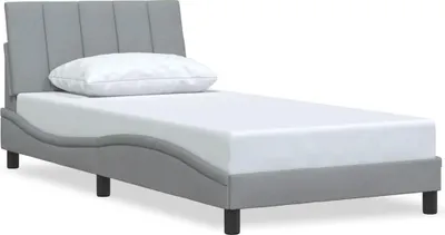 Productafbeelding van vidaXL Bedframe zonder matras "Hanko", lichtgrijs, 100x200 cm, stof