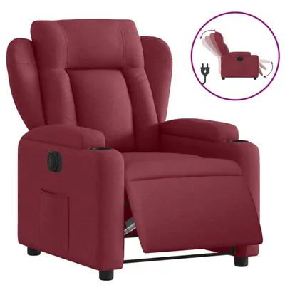 Image de vidaXL Fauteuil relax électrique vin rouge tissu