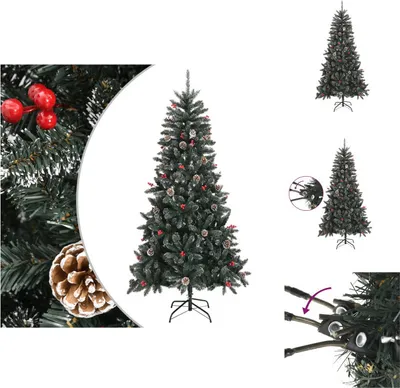 Imagen del producto de vidaXL Árbol de Navidad artificial con soporte, color verde, 210 cm, material PVC - Árboles de Navidad