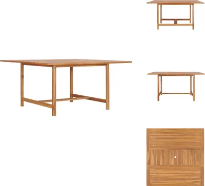 Image de vidaXL Table de jardin 150 x 150 x 76 cm, en bois massif teck - Tables de jardin
