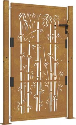 Immagine prodotto di vidaXL Cancello da giardino 105x130 cm in acciaio corten design bambù