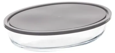 Obrázok produktu pre Veľká oválna nádoba na potraviny zo skla a plastu OVAL GLASFORM 30 x 21 cm