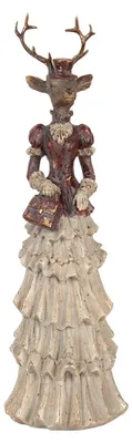 Immagine prodotto di Clayre & Eef, statuina decorativa a forma di cervo, 13x11x41 cm, colore marrone, materiale: plastica