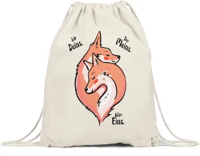 Produktbild von Ich Deins Du Meins Wir Eins Turnbeutel Gymsack Liebe Liebespaar Liebeserklärung Liebesbeweis Liebling Lieblingsmensch Paar
