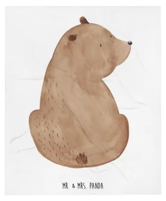 Produktbild von Mr. & Mrs. Panda Tagesdecke Bär Schulterblick - Weiß - Geschenk, Motivation, Weisheit, Decke, Bären, Teddy, Kuscheldecke, Selbstachtung, Bettdecke, Weltansicht, Plaid