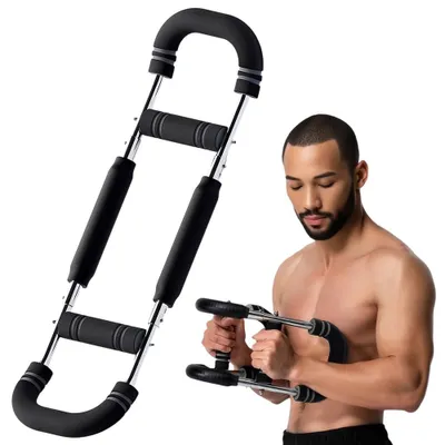 Immagine prodotto di Manubrio regolabile per l'allenamento delle braccia - Resistenza regolabile da 30 a 50 kg - Forma a U - Ideale per bicipiti e spalle