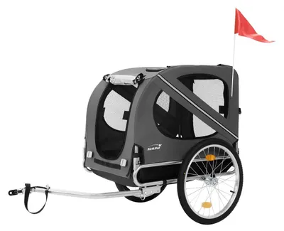 Immagine prodotto di Rimorchio per bici per cani - Carrello per cani 2 in 1 - 40 kg - Pieghevole - Grigio - Impermeabile