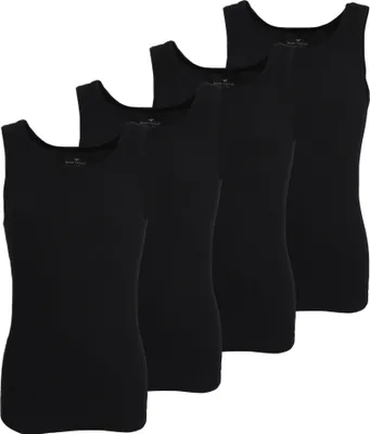 Produktbild von TOM TAILOR Herren Tank-Top schwarz uni 4er Pack Größe: 8