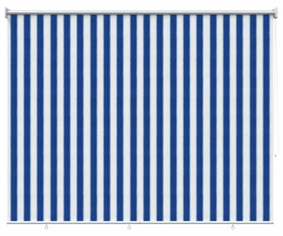 Produktbild von vidaXL Außenrollo 90% UV-Block Blau-weiß gestreift 140 x 230 cm HDPE