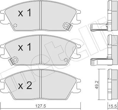Produktbild von METELLI Bremsbeläge Satz Vorne Bremsklötze für HYUNDAI GETZ (TB) 22-0081-1