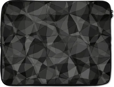 Produktbild von MuchoWow® Laptop Hülle 17 Zoll Laptoptasche Schwarz - Mosaik - Abstrakt - Muster - Zipper - Schutzabdeckung