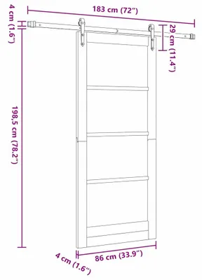 Produktbild von Schiebetür - Innentür - Tür - Schiebetürsystem - Raumteiler - Platzsparendes Design - Holz mit Metall