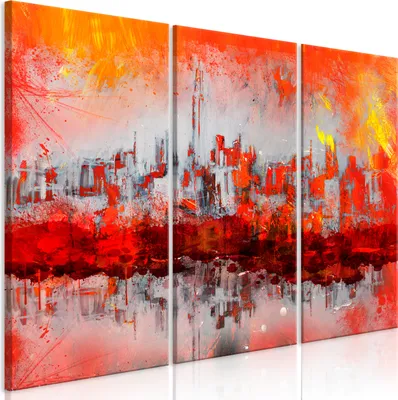 Produktbild von Italienischer Leinwand Leinwandbild - New York Sunset (3 Parts) 120x80 cm Abstrakt a-A-0663-b-e