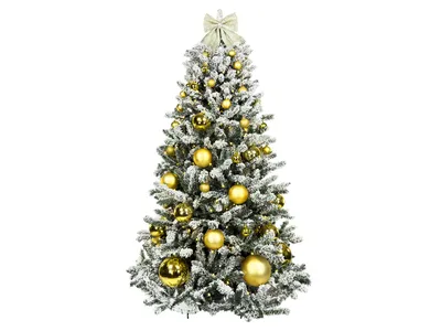 Produktbild von Geschmückter künstlicher Weihnachtsbaum mit 85 Ornamenten GOLDEN CHRISTMAS 240 cm Baum mit Ständer und Weihnachtsornamenten