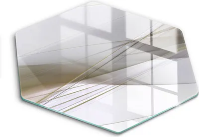Produktbild von Glasschneideplatte - Herdabdeckplatte - Hexagon 40 cm -Schneidebrett - Spritzschutz - Abstraktionsdesignlinien