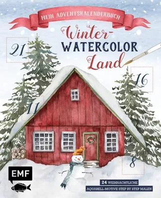 Productafbeelding van Adventskalenderboek: Winterlandschap in aquarel: 24 kerstmotieven om stap voor stap te schilderen - Met pagina's die je kunt losmaken