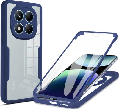 Produktbild von Schutzhülle für Xiaomi Redmi Note 14 Pro 4G, Eingebautem Displayschutz 360 Grad Komplettschutz Handyhülle Blau