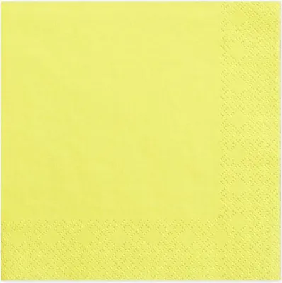 Image de Serviettes à trois couches, jaune, 33x33cm (1 paquet / 20 pièces)