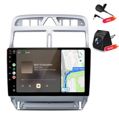 Produktbild von 2+64GB Autoradio mit Kamera und Mic Für Peugeot 307 SW CC 2002-2013 Carplay Android Auto Android GPS Navi WIFI BT DAB+RDS SWC 9 Zoll