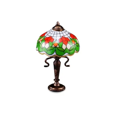 Produktbild von Tiffany Lampe Miniatur Porzellan, detailreich für Puppenhaus