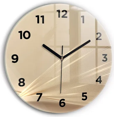 Produktbild von Wallfluent Wanduhr – Stilles Quarzuhrwerk - Uhr Dekoration Wohnzimmer Schlafzimmer Küche - Zifferblatt - schwarze Zeiger - 30 cm - Abstraktes Licht