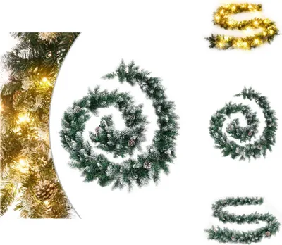 Zdjęcie produktu dla vidaXL Girlanda świąteczna z lampkami LED zielona 2,7 m PVC - Lampki choinkowe