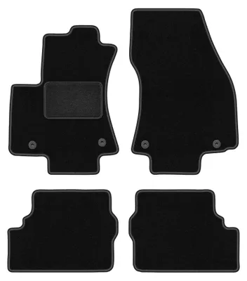Obrázok produktu pre Velúrové autokoberce pre: Opel Zafira A 1999-2005 (minivan) – sada 4 ks, čierne, na mieru – Wielganizator LUX