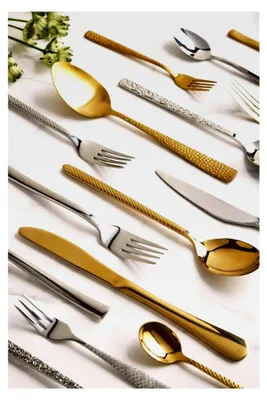 Produktbild von Ophira Gold Besteckset, 24-teilig, Edelstahl 18/0, Gold