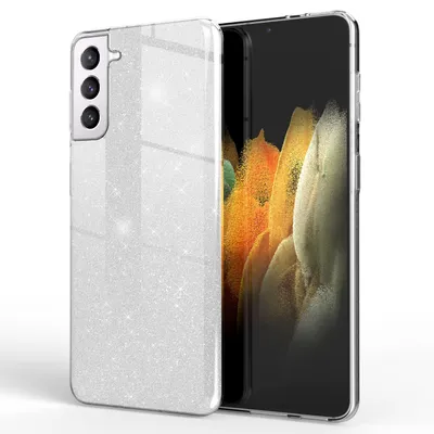 Obrázok produktu pre NALIA trblietavé puzdro na mobilný telefón Samsung Galaxy S21, diamantový zadný kryt strieborný