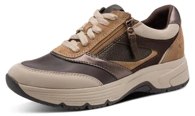 Produktbild von Tamaris Damen Wide FIT Sneaker aus Leder Hallux-Friendly, Camel Comb, 39