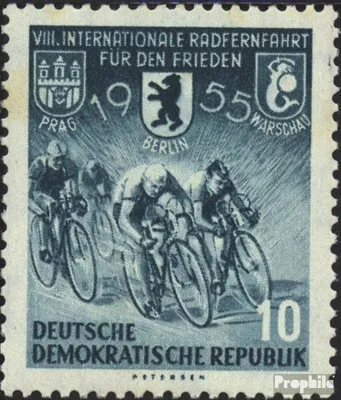 Produktbild von Briefmarken DDR 1955 Mi 470 postfrisch Internationale Radfernfahrt für den Frieden