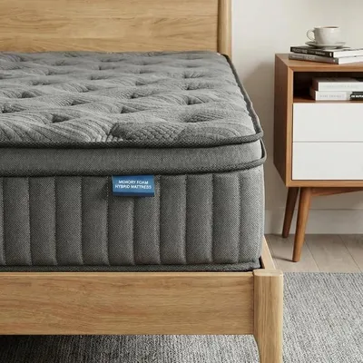 Imagen del producto de Colchón de 140x200 cm – Colchón híbrido de 25 cm con núcleo de muelles ensacados de 7 zonas, firmeza H3, colchón de muelles ortopédico con espuma viscoelástica de gel, transpirable y cómodo (140x200 cm)