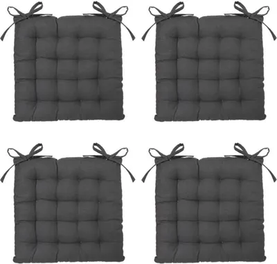 Produktbild von Eazy Living Stuhlkissen Basile Dunkelgrau 38 x 38 cm - 4 Stück