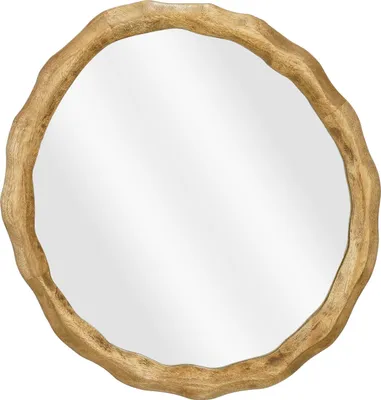 Obrázok produktu pre Nástenné zrkadlo Mica Decorations Nick - D36 x B2 x V38 cm -100% - mangové drevo - tmavohnedá
