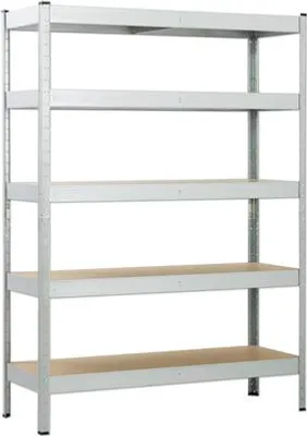 Immagine prodotto di SCHULTE Regalwelt scaffale per carichi pesanti con 5 ripiani in MDF, 180x130x45 cm (HxLxP), portata 150 kg per ripiano, zincato
