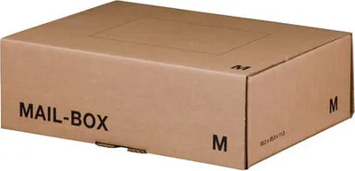 Produktbild von 20x Versandkarton 331x241x104mm MAILBOX M mit Steckverschluss wiederverschließbar braun