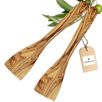Productafbeelding van Set van 2 Spatula's van Olijfhout - 29 cm