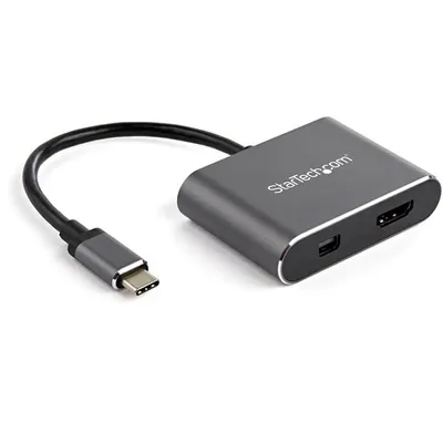 Image de Adaptateur USB-C vers HDMI/MiniDisplayPort Startech CDP2HDMDP 4K Ultra HD Argent