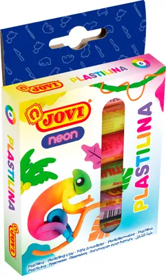 Produktbild von Jovi PLASTILINA neon Knetmasse 6er Schachtel, neon Farben