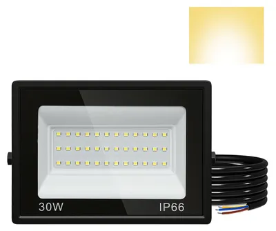 Immagine prodotto di Fari LED esterni Peviasot, 30W, grado di protezione IP66, fascio luminoso a 120°, luce bianco caldo 3000K, cavo di 1 metro senza spina, confezione da 10