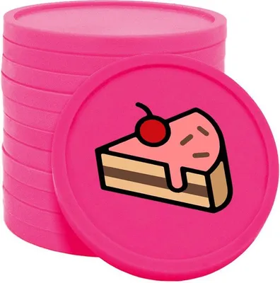 Immagine prodotto di Monete per pasticceria CombiCraft rosa neon Ø29mm stampate su un lato - 100 pezzi