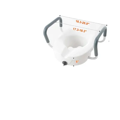 Zdjęcie produktu dla Podnoszona deska sedesowa, wysokość 5", nośność 350 funtów, 5 cali