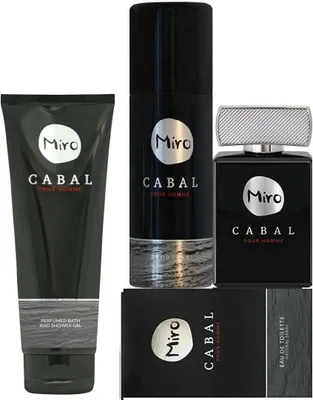 Produktbild von Miro CABAL 3 tlg. Sparset: Eau de Toilette Spray 75 ml + Deodorant Spray 150 ml + Shower Gel 250 ml