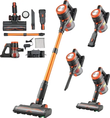 Image de Aspirateur sans fil - Aspirateur 2-en-1 balai et à main - Puissance d'aspiration max. 40 kPa - Autonomie de 47 min - Sans sac - Écran LED - Pour les poils d'animaux, les moquettes et les sols durs