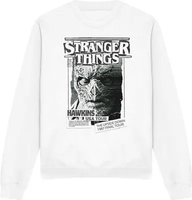 Produktbild von Stranger Things Sweatshirt Herren Season 5 - Newspaper Vecna weiß M